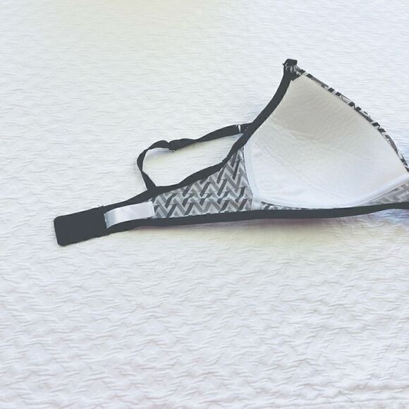 BUY 1 GET 1 FREE Unlined cool comfortable every day bra GEOMETRIC print black an - Picture 7 of 9